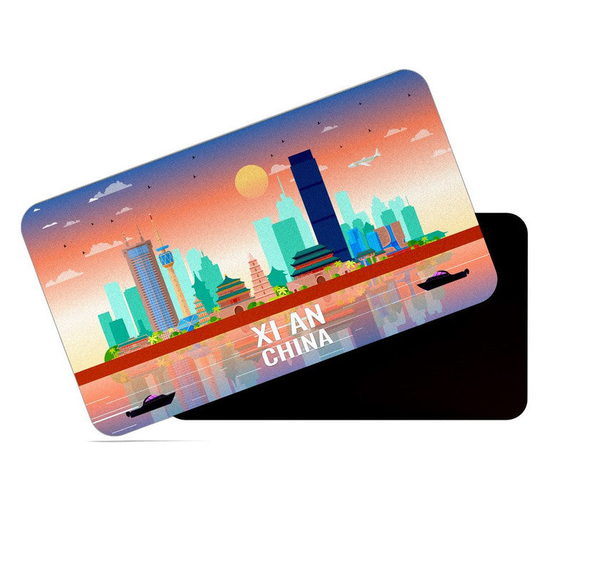 dhcrafts Fridge Magnet Rectangle Acrylic Glass (8.6 x 5.4 cm) Multicolor China Xi An Design Pack of 1